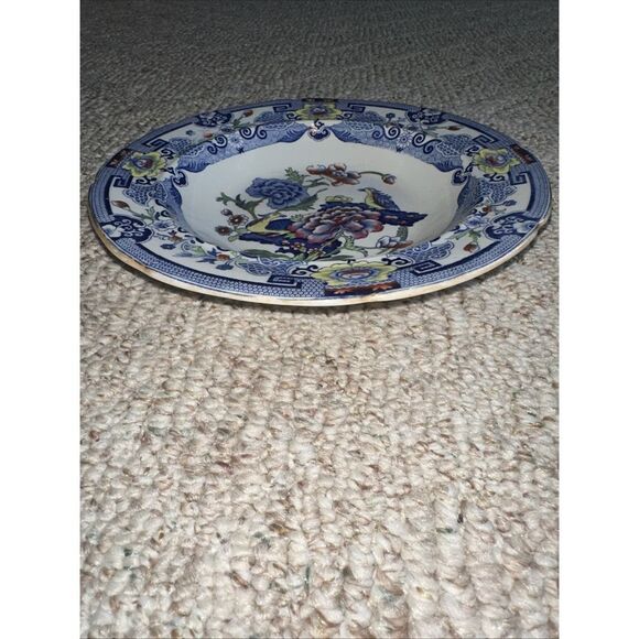 Vintage 1920 Mason's (England) "Bird & Floral Design China 10" Plate Bowl - Picture 2 of 4